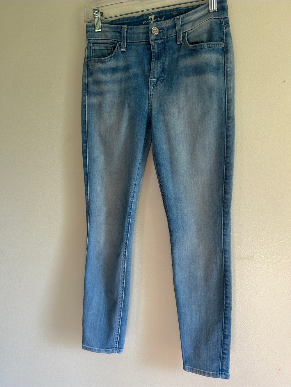Seven for all Mankind 7Fam the Midrise Cropped Skinny Jeans Size 26 - Picture 4 of 11